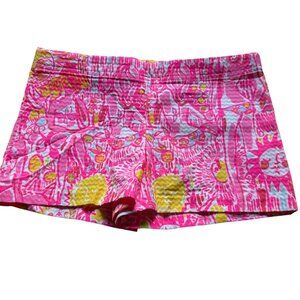 Lilly Pulitzer Girls Size 10 NEW Pink & Yellow Floral Print Little Liza Shorts